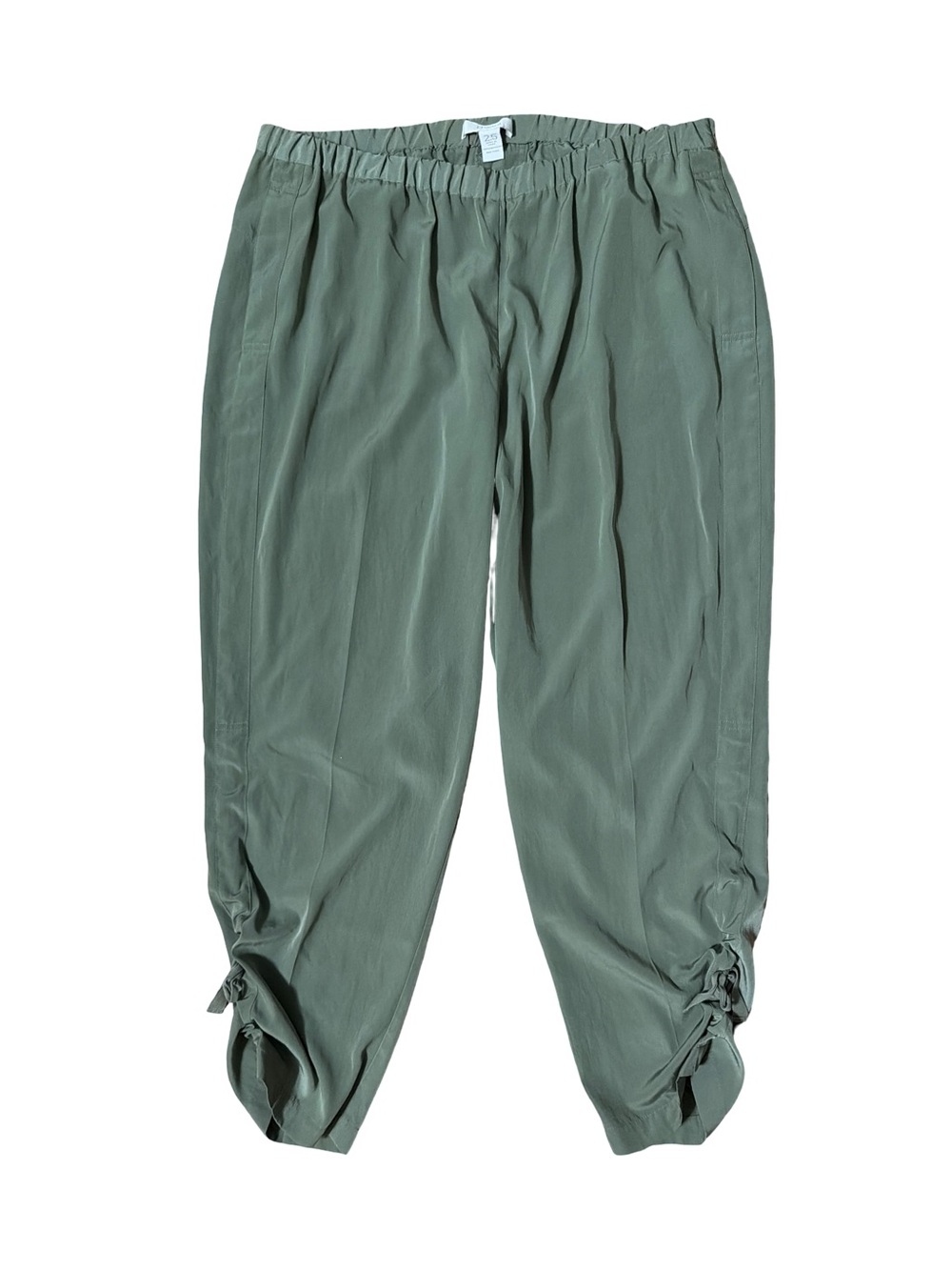 Chico's Sage Green Cropped Drawstring Hem Pants